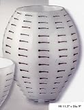AMALFI WHITE ARTGLASS OVAL VASE - AMALFI COLLECTION WHITE MOUTHBLOWN ARTGLASS OVAL VASE