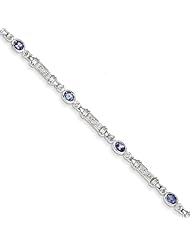 Sterling Silver Tanzanite And Diamond Bracelet