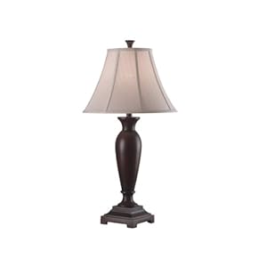 Kenroy Home Brevard 31 Inch Table Lamp In Dark Burgundy Finish With A Cream Textured Bell Shade