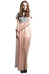 Chiffon Sequined Short Sleeves Bridesmaid Dress 