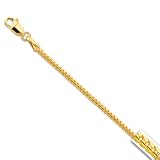 14k Solid Yellow Gold 1.8mm Franco Chain Necklace 16