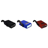 EZ 65001-3PACK 65001 Handcrank Emergency 5 LED Hand Crank Flashlight 3 Pack - 1 x BLUE, 1 x RED and 1 x BLACK