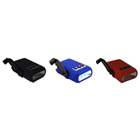  EZ 65001-3PACK 65001 Handcrank Emergency 5 LED Hand Crank Flashlight 3 Pack - 1 x BLUE, 1 x RED and 1 x BLACK