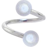 White MIRACLE BALL Spiral Twister Belly Ring