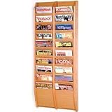 20 Pocket Magazine Wall Rack - Light Oak Finish (Light Oak) (48