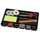 Plastic Drawer Tray Organizer, 9 Compartments, Black (UNV53052)