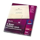 Avery 5664 Clear laser address labels, 3-1/3 x 4 label, 300/box