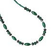 .925 Silver, Malachite & Onyx Necklace- 16 + 2 IN