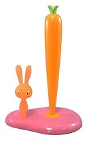 A di Alessi Bunny & Carrot Kitchen Roll Holder, Pink (ASG42 P)
