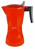 from San Ignacio San Ignacio Dolce Vite Elegance Cafetiere 6-Cup Stove Top Coffee Maker Cast, Aluminium Orange Model 23688060
