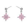 Sterling Silver Fashion Earrings with Pink CZ