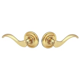Baldwin 5455.030.PASS Wave Lever Passage Set, Polished Brass by Baldwin