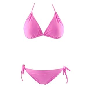 Buy NSB704 Triangle Bikini Set Pink Glitter by Marina West
