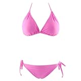 NSB704 Triangle Bikini Set Pink Glitter