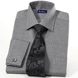 Trim Fit Diagonal Stripe French Cuff Dress Shirt