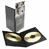 CCS10051 DVD Storage Cases,Wrap Around Exterior,2 Cap.,5/Pk,Black