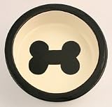 Melia Black Bone Design Ceramic Dog Bowl-LARGE