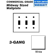 Leviton PJ3-W 3-Gang Toggle Switch Wallplate, Midway Size, White