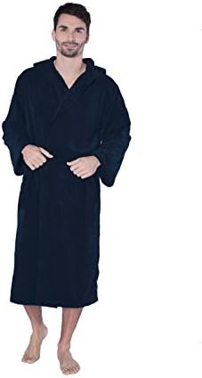 ENJOY bathrobe from Wellsoft with hood, for him and her - color blue, Size:M