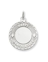 Sterling Silver Happy Anniversary Disc Charm QC2272"