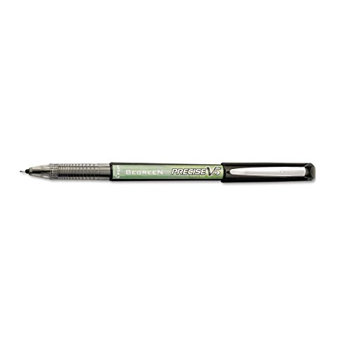 Pilot BeGreen Precise V5 Roller Ball Stick Pen, Black Ink, Extra Fine, Dozen