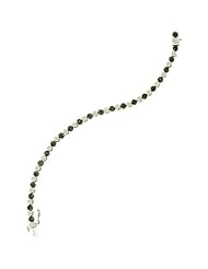 2.36 Carat (ctw) 10k White Gold Round White & Black Diamond Ladies Tennis Bracelet