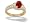 14K Yellow Gold Genuine Oval Ruby and Diamond Ring - Size 4