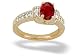 14K Yellow Gold Genuine Oval Ruby and Diamond Ring