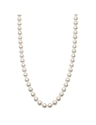 Sterling Silver A Quality 5.5-6mm White Freshwater Pearl Endless Style Necklace, 48 Inch