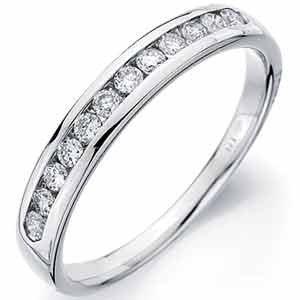 14Kt White Gold Ladies Diamond Wedding Band