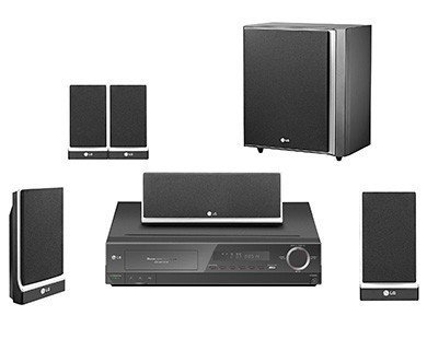 LG LHT764 - Home theater system - 5.1 channel - silver, glossy black