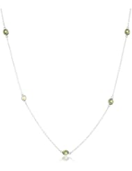 Sterling Silver Bezel-Set Gemstone "Color by Yard" Necklace