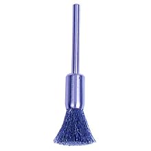 Weiler 0.003" Wire Size, 3/16" Diameter, 1/8" Stem Size, Steel Bristles, Miniature End Brush
