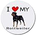 I Love My Rottweiler Round Mouse Pad