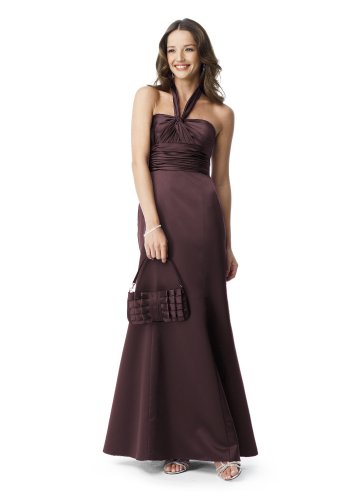 David's Bridal Bridesmaid Dresses Structured Satin Dress with Convertible Neckline Style F13629
