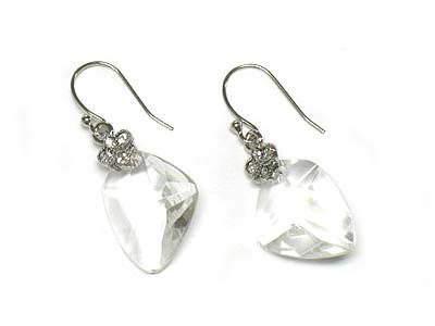 Fancy Crystal Deco Clear Drop Dangle Earrings Fashion Jewelry