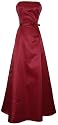 50's Strapless Satin Long Gown Bridesmaid Prom Dress Holiday Formal