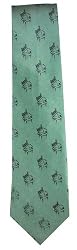 100% Silk Necktie with "Grand!" Grand Pianos Black on Sage