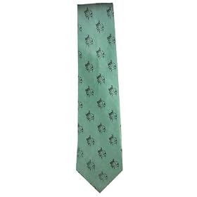 100% Silk Necktie with "Grand!" Grand Pianos Black on Sage