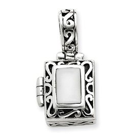 Sterling Silver Antiqued Cat's Eye Locket