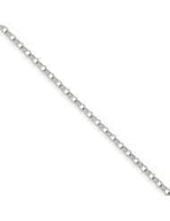 14k White Gold 3mm Solid Double Link Charm Bracelet, Best Quality Free Gift Box Satisfaction Guaranteed