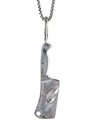 Sterling Silver Cleaver Pendant, 1 1/8 inch Tall