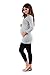 Womens Side Ruched Maternity Tunic Top by Rags and Couture - Made in USA,Heather Grey,Large