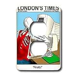 Londons Times Funny Computer Cartoons - WAITING FOR AMERICA ONLINE AFTER BOOTING UP - Light Switch Covers - 2 plug outlet cover