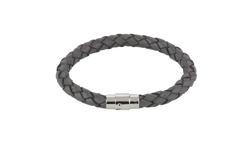 Alraune Unisex-Armband Leder Juno Steel Grey 21cm Edelstahlverschluss mit Magnet 103226 Preisvergleich