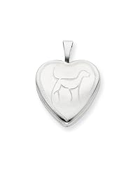 925 Sterling Silver 16mm Dog Heart Locket - Chain Included