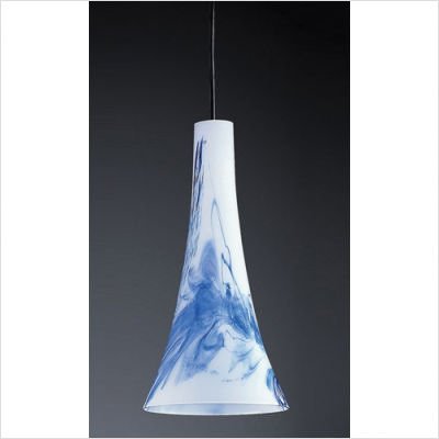 Tromba Mini Pendant in Satin Nickel and Mountain Glass