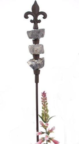 RANKSTAB GARTENSTICK GUSSEISEN 140 CM ECHTE STEINE DEKO