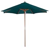 California Umbrella 9-Feet Stained Wood Market Umbrella, Hunter Green