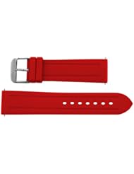 MARATHON 22mm Chronograph Vulcanized Rubber Replacement Watch Band in Red, WW005008RD